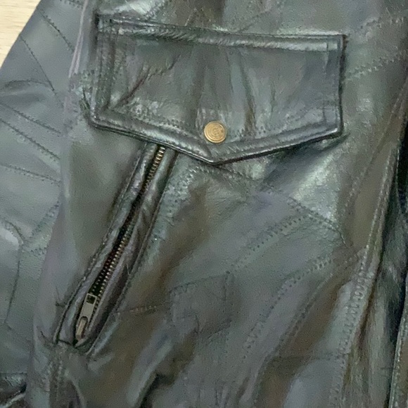 Men’s Leather Patchwork bomb… - Picture 6 of 16